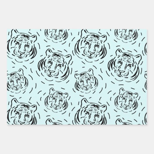 Hé, daar driepuntsblad met tijgerpatroon inpakpapier vel (Voorkant 3)