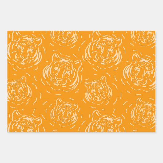 Hé, daar driepuntsblad met tijgerpatroon inpakpapier vel (Voorkant)