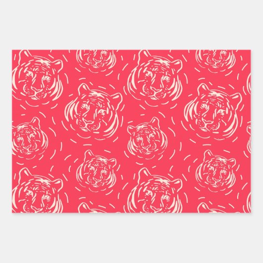 Hé, daar driepuntsblad met tijgerpatroon inpakpapier vel (Voorkant 3)