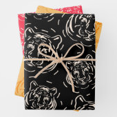 Hé, daar driepuntsblad met tijgerpatroon inpakpapier vel (In situ)