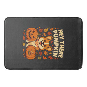 Hé daar Pompoen Corgi Halloween Pompoenen Herfst Badmat