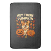 Hé daar Pompoen Corgi Halloween Pompoenen Herfst Badmat (Voorkant Verticaal)