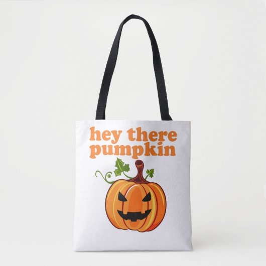 Hé daar pompoenhalloween canvas tas (Voorkant)