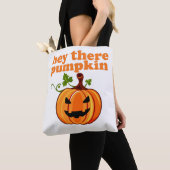 Hé daar pompoenhalloween canvas tas (Dichtbij)