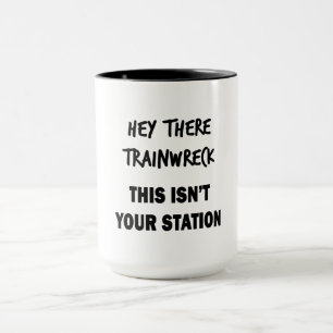 Hé daar treinwrak mok