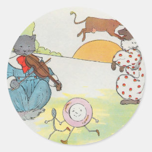 Hé, diddle, diddle. De kat en de kat Ronde Sticker