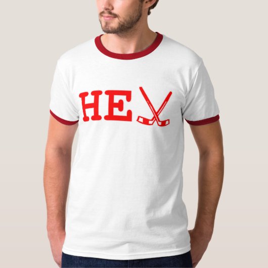 HE Double Hockey Sticks (rood) T-shirt (Voorkant)