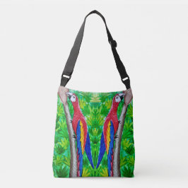 Hé, Er zit een Rode Ara in die Boom! Crossbody Tas