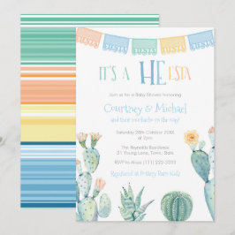 HE-esta Mexican Couples Baby shower for Boy Kaart