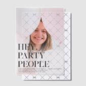 Hé, feestgangers! Fancy foto-Afstudeerder Vellum Uitnodigingen (Offset (Uitnodiging))