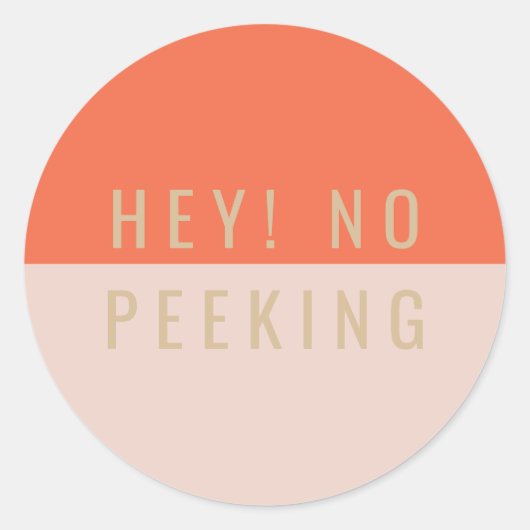 Hé! Geen Peking Ronde Sticker (Voorkant)