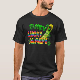 Hé geluksdame flip phone St Patricks Day Irish Lu T-shirt
