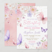 He Gives Me Butterflies Floral Bridal Shower Kaart (Voorkant / Achterkant)
