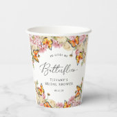 He Gives Me Butterflies Peonies Bridal Shower Papieren Bekers (Achterkant)