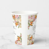 He Gives Me Butterflies Peonies Bridal Shower Papieren Bekers (Rechts)