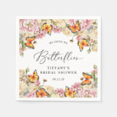 He Gives Me Butterflies Peonies Bridal Shower Servet (Voorkant)