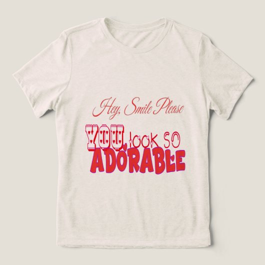 Hé, glimlach alsjeblieft Tri-Blend shirt (Design voorkant)
