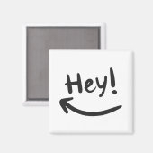 Hé glimlachend briefkaart magneet (Voorkant / Achterkant)