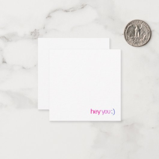 Hé, groet de Kaart Notitiekaartje (Voorkant / Achterkant in situ)