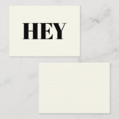 Hé, Hallo, Hé, zwarte ivoor Advieskaart (Voorkant / Achterkant)