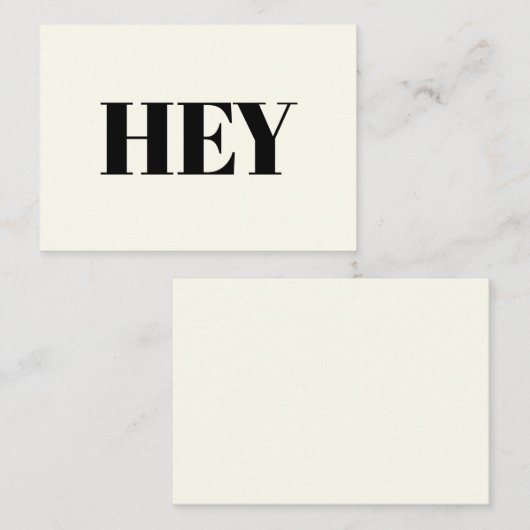 Hé, Hallo, Hé, zwarte ivoor Advieskaart (Voorkant / Achterkant)