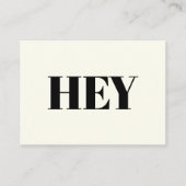 Hé, Hallo, Hé, zwarte ivoor Advieskaart (Voorkant)