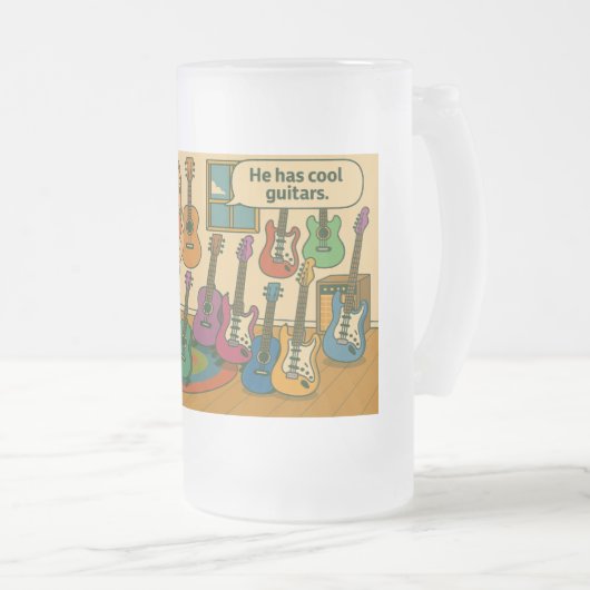 He has cool guitars matglas bierpul (Voorkant rechts)