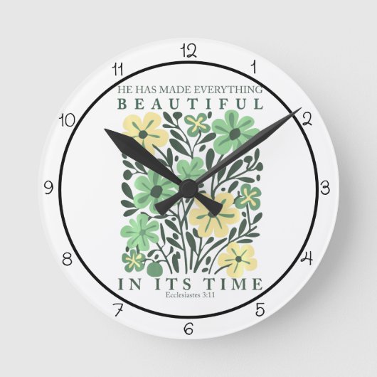 He Has Made Everything Beautiful Art Ronde Klok (Voorkant)