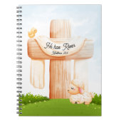 He has Risen Matthew 28:6 Easter Cross and Lamb Notitieboek (Voorkant)