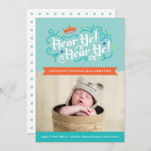 Hé! Hé! Aankondiging geboorte in blauw (Voorkant / Achterkant)