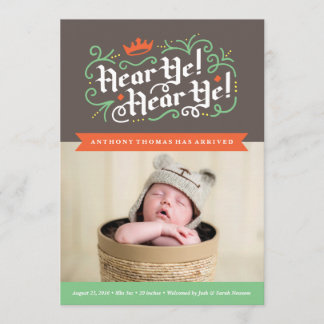 Hé! Hé! Aankondiging van de geboorte in houtskool