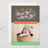 Hé! Hé! Aankondiging van de geboorte in houtskool (Voorkant / Achterkant)