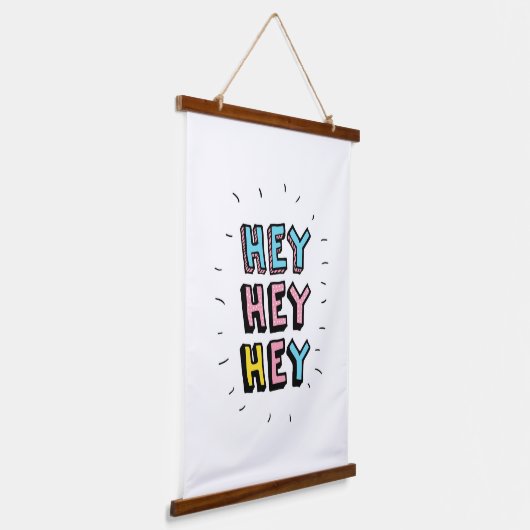 Hé, hé. hangend wandkleed (Gebogen)