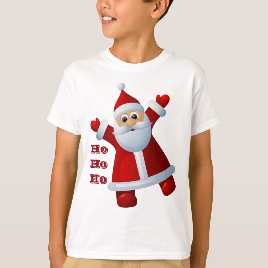HÉ! HÉ! HÉ! Schattigee Kerstman Vrolijk Kerstfeest T-shirt (Voorkant)