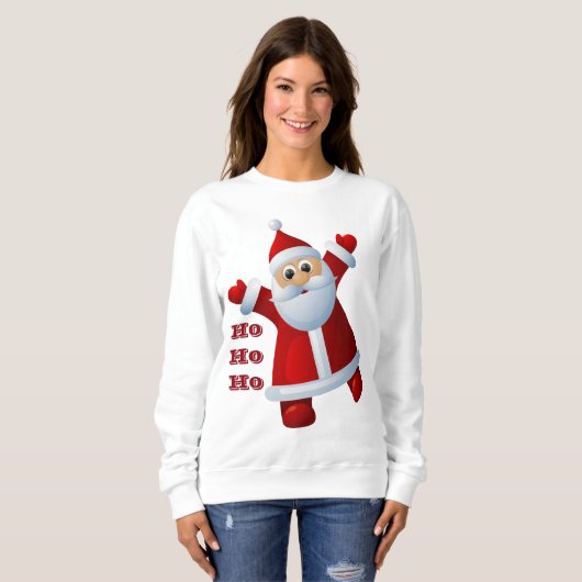 HÉ! HÉ! HÉ! Schattigee Kerstman Vrolijk Kerstfeest Trui (Voorkant volledig)