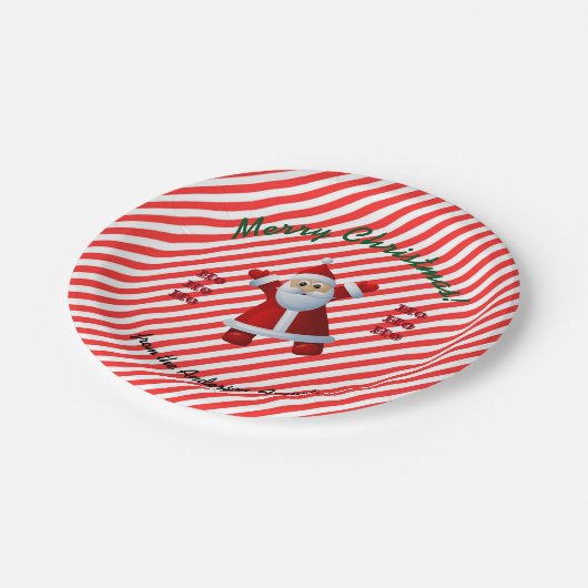 HÉ! HÉ! HÉ! Sinterklaas Vrolijke Kerstmis Candy Ca Papieren Bordje (Gekanteld)