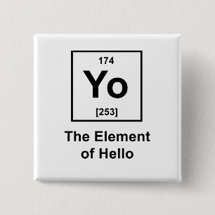 Hé! Het element van Hallo Vierkante Button 5,1 Cm