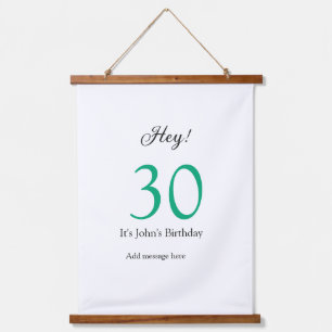 Hé, het is 30e verjaardag groene zwarte vetgedrukt hangend wandkleed