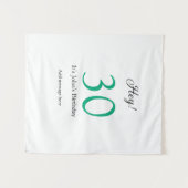 Hé, het is 30ste verjaardag groene zwarte vetgedru wandkleed (Voorkant (horizontaal))