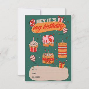 Hé, het is mijn verjaardag, uitnodiging op zondag