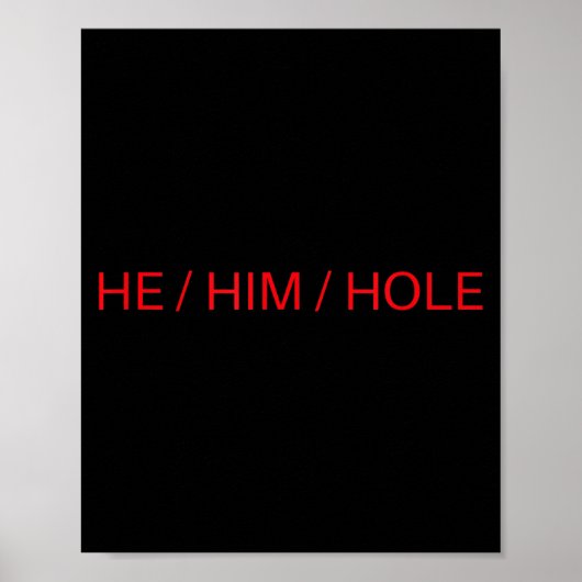He Him Hole Shirt Funny Sarcastic Valentine's Day Poster (Voorkant)