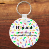 He him pastel rainbow sprinkles pronoun  keychain (Achterkant)