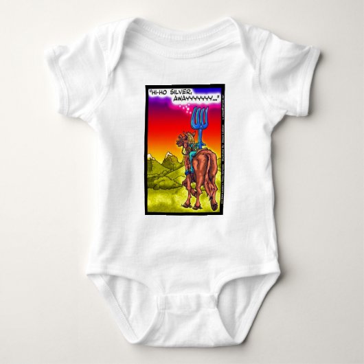 Hé Ho Zilver? Leuke Lone Ranger Parodie Cartoon Ca Romper (Voorkant)
