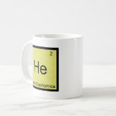 He - Home Economics Funny Chemistry Element Symbol Koffiemok (Voorkant links)