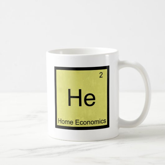 He - Home Economics Funny Chemistry Element Symbol Koffiemok (Rechts)