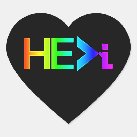 HE>i KNEELING BIDDEN - HIJ Groter dan ik Neon RNB Hart Sticker (Voorkant)