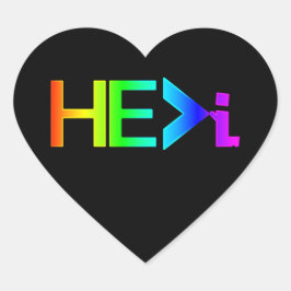 HE>i KNEELING BIDDEN - HIJ Groter dan ik Neon RNB Hart Sticker