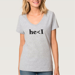 He < I Text T-shirt - Vetgedrukte en oprechte vibe