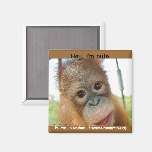 Hé, ik ben een schattige primaat magneet (Voorkant / Achterkant)