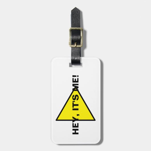 Hé, ik ben het Waarschuwingssymbool Bagagelabel (Voorkant verticaal)